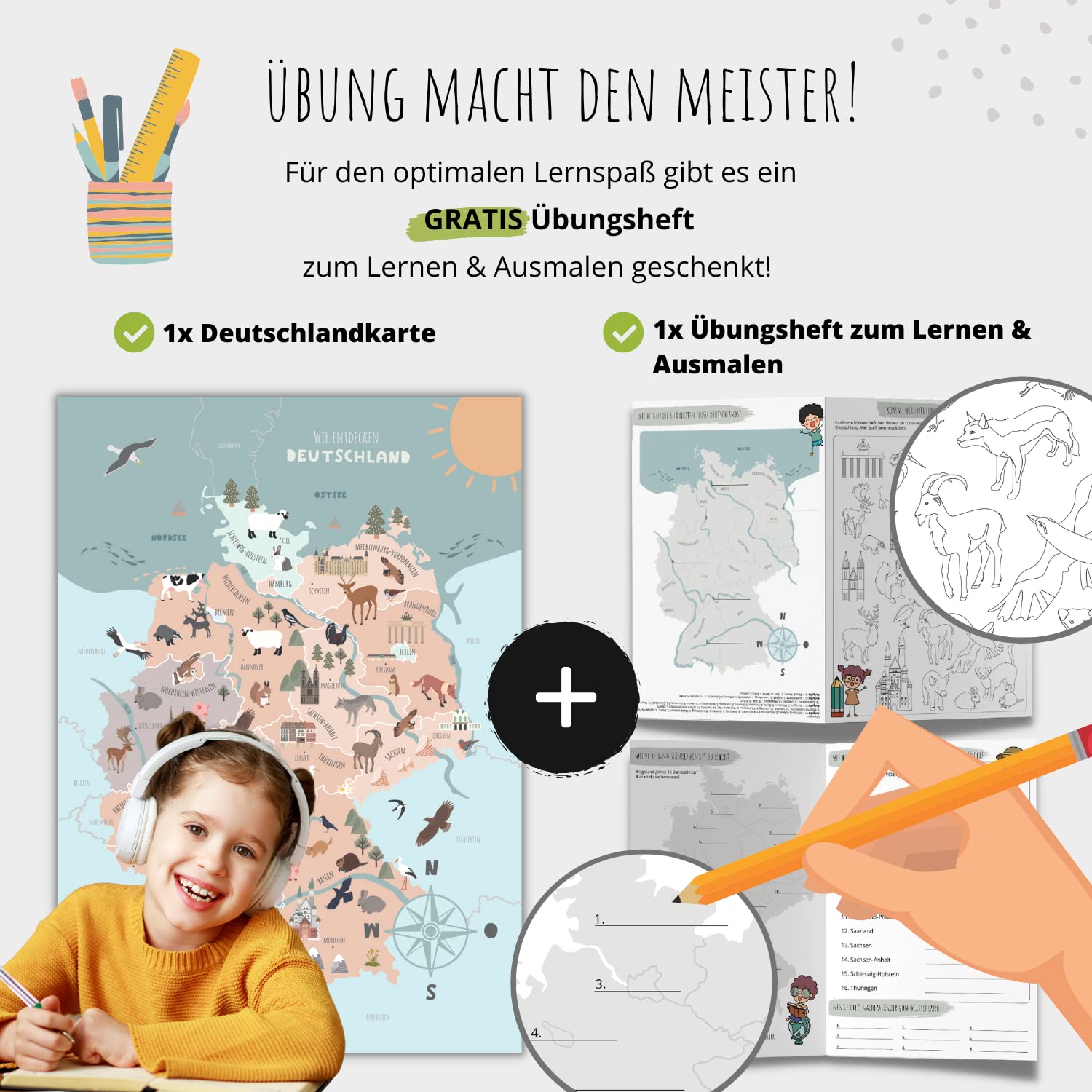 Kinderzimmerposter_Lernposter_Deutschlandkarte_A2_blau_türkis