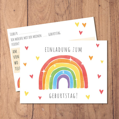 Einladungskarten_Kindergeburtstag_Regenbogen_bunt