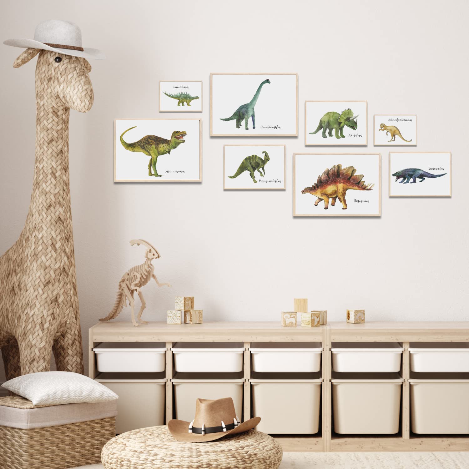 Kinderzimmerposter_Dino_A4_A6_A5_8er_Set