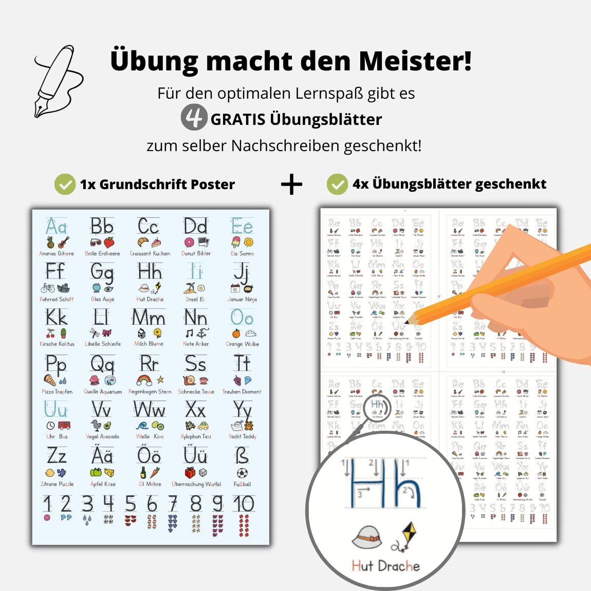 Kinderzimmerposter_Lernposter_Grundschrift_blau_A2