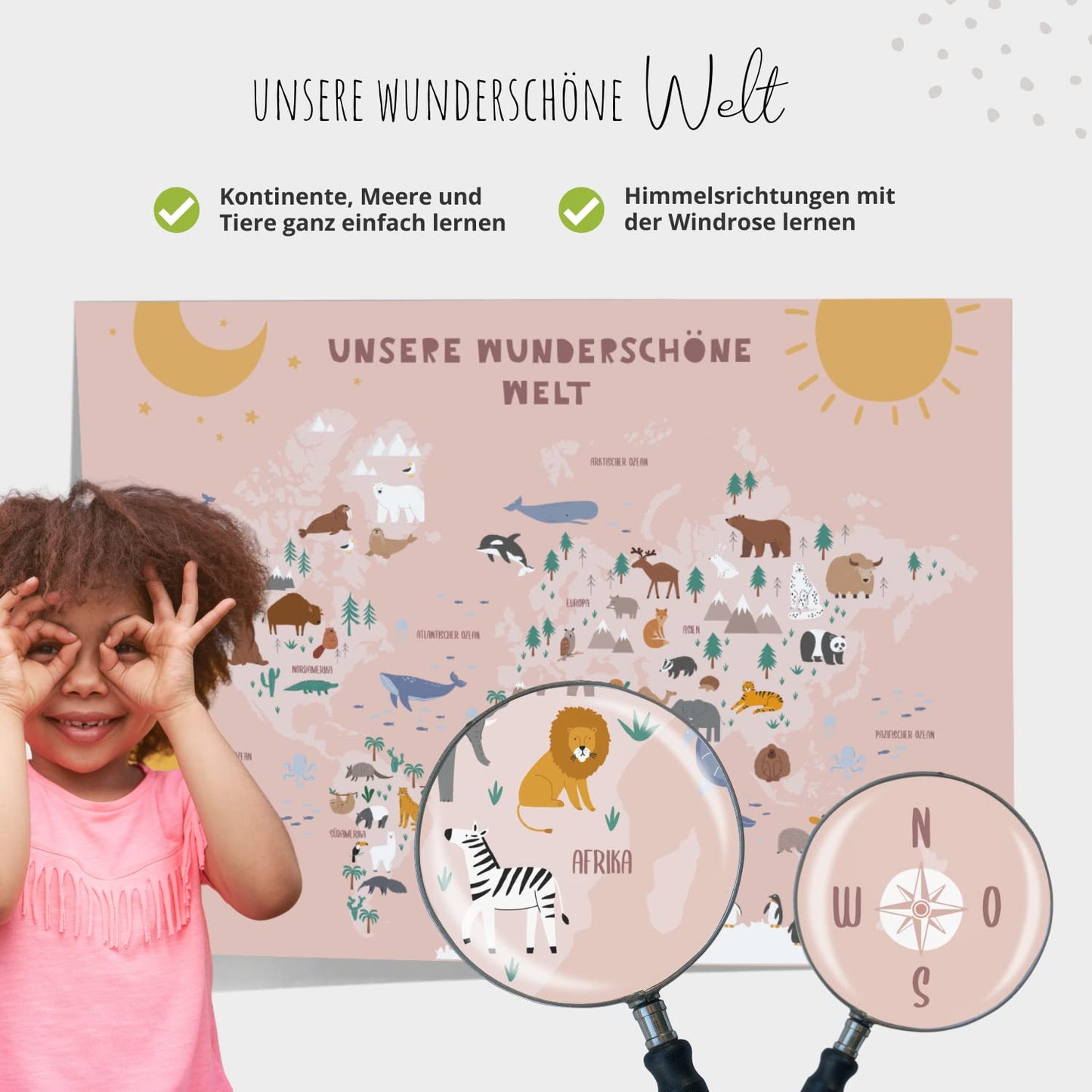 Kinderzimmerposter_Lernposter_Weltkarte_A2_rosa