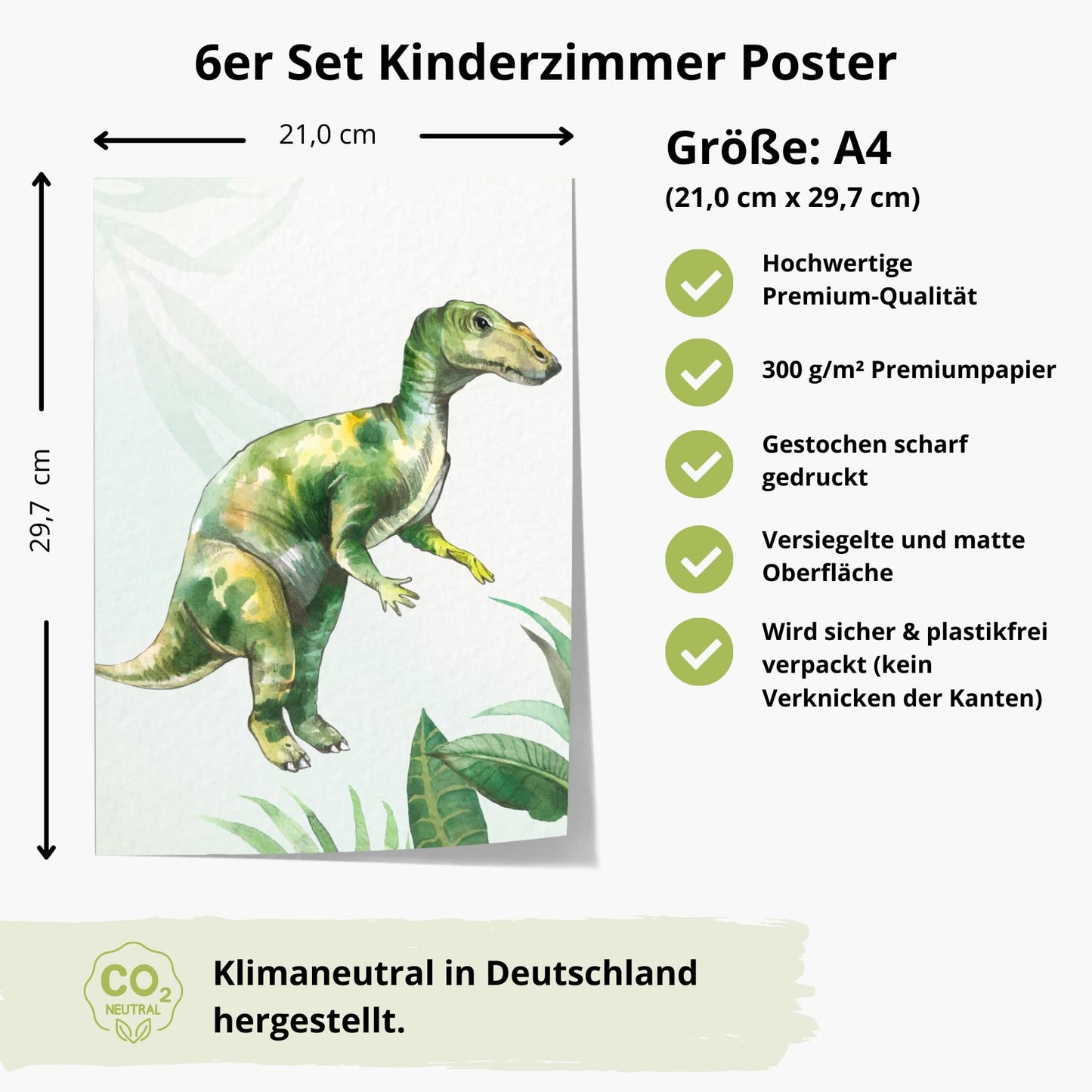 Kinderzimmerposter_Dinoposter_A4_6er_Set