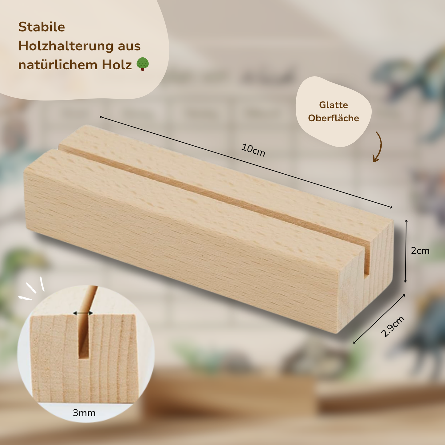 Stundenplan aus Acryl inkl. Holzhalterung | Dinos