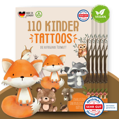 Hauttattoos_Kinder_Waldtiere_5er_Set