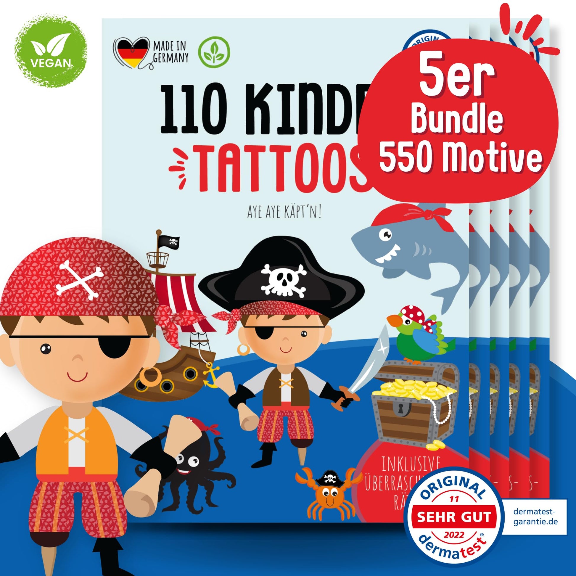 Hauttattoos_Kinder_Piraten_5er_Set